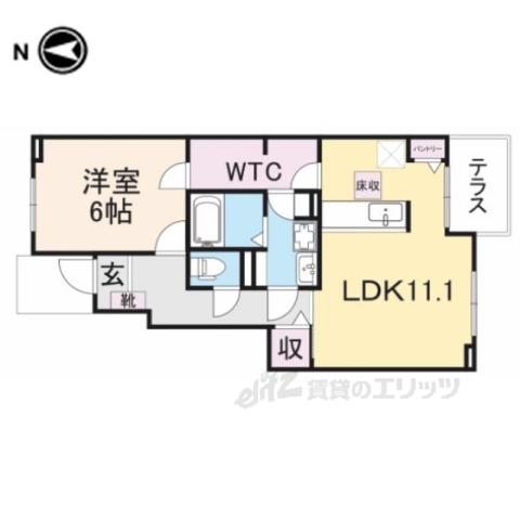 グランツ(1LDK/1階)の間取り写真
