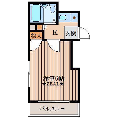 鈴木ハイム(1K/1階)の間取り写真