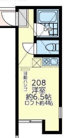 ユナイトKOKANラバーソウル(ワンルーム/2階)の間取り写真