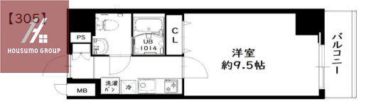 JINO平野(1K/4階)の間取り写真