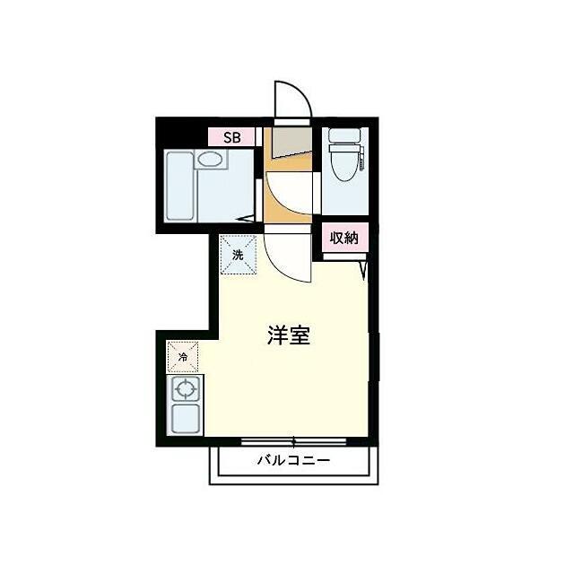 ウエストヒル(ワンルーム/2階)の間取り写真