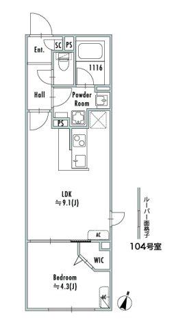 GRAN PASEO鷺ノ宮(1LDK/3階)の間取り写真
