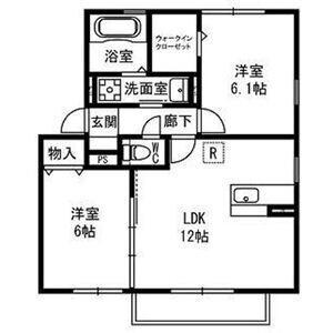 メゾンソレイユ(1LDK/2階)の間取り写真
