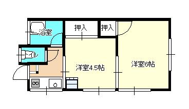 ドルチェ南台(2K/1階)の間取り写真
