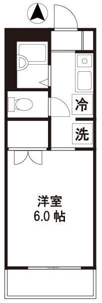 シャルマン西巣鴨(ワンルーム/3階)の間取り写真