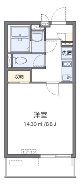 クレイノグラシアス ツー(1K/2階)の間取り写真
