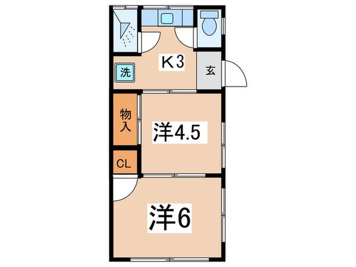 コーポ小貫(2K/2階)の間取り写真