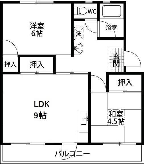 マンション佐鳴台(3DK/1階)の間取り写真