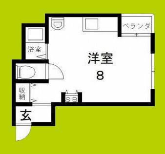 ハイツロータリー(ワンルーム/4階)の間取り写真