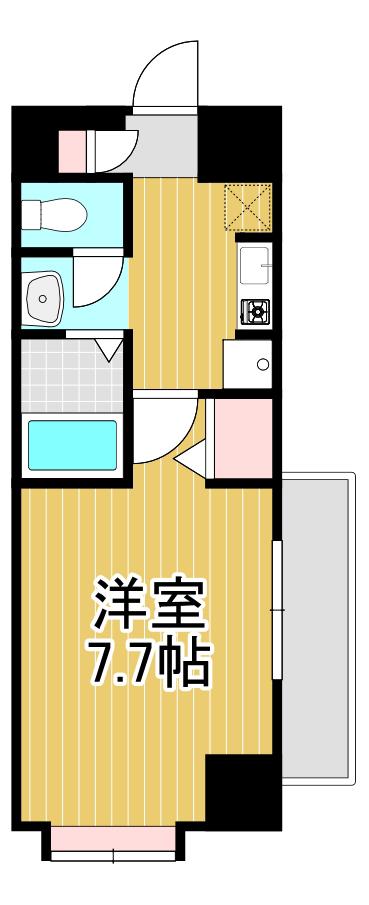 クリエール吉川(1K/1階)の間取り写真