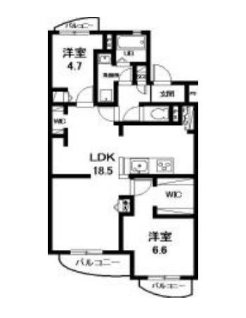 シャイン五番館(2LDK/1階)の間取り写真