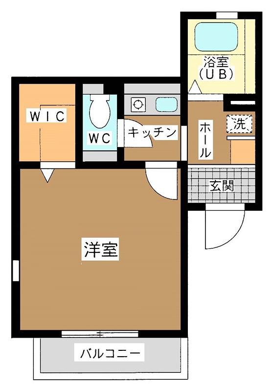 パルコート信濃町(1K/2階)の間取り写真