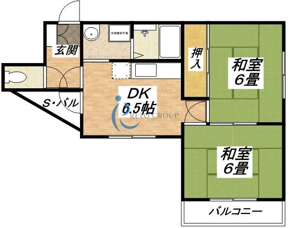 ハイツコーセー5番館(2DK/6階)の間取り写真