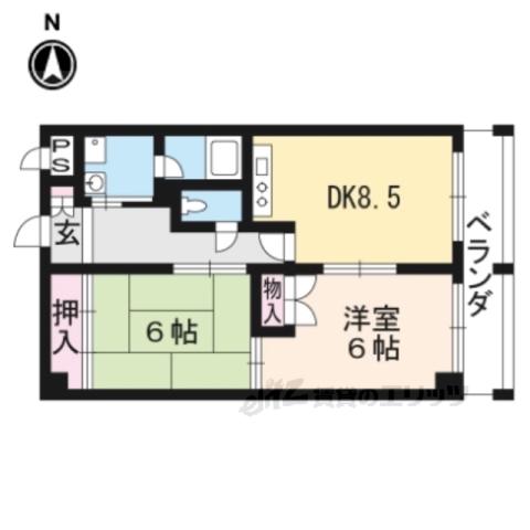 ファミールT.C ACT2(2LDK/3階)の間取り写真