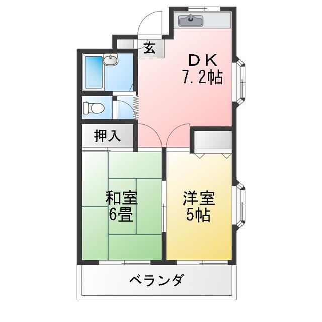 アリスパーク(2DK/3階)の間取り写真