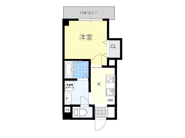 みおつくし岸里Ⅱ(1K/4階)の間取り写真