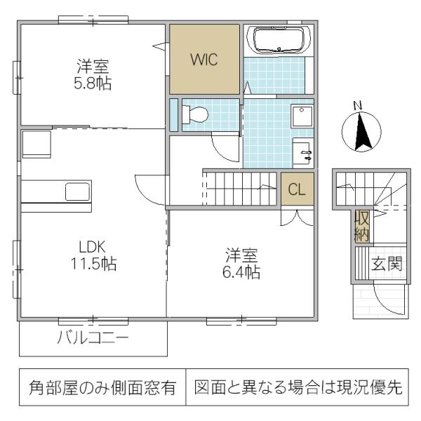 ST.SPRING COURT(2LDK/2階)の間取り写真