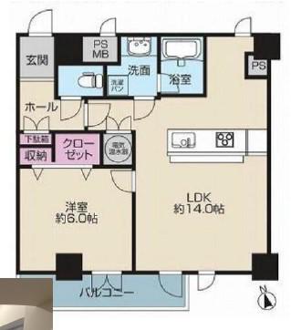 カーネ西早稲田(1LDK/4階)の間取り写真