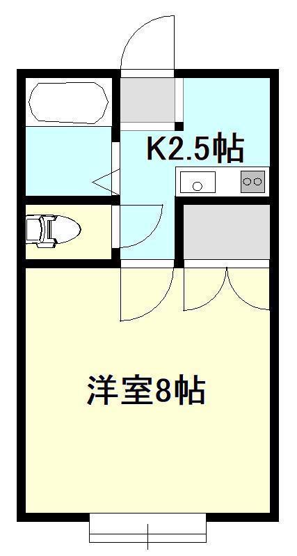 SAJA-サクラギA(1K/2階)の間取り写真