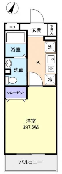 サンハイム久保田(1K/3階)の間取り写真