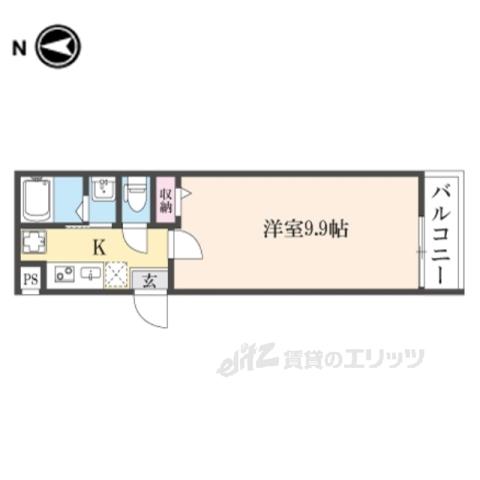 アークリード由美浜(1K/2階)の間取り写真