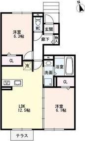 ATLAS(2LDK/1階)の間取り写真