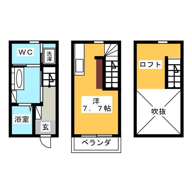 高宮ルッソI(ワンルーム/1階)の間取り写真