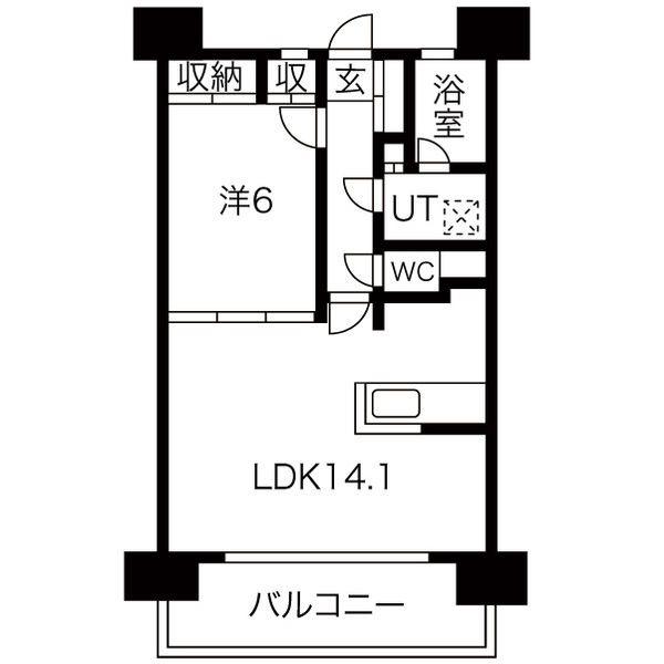 上前津ライズ(1LDK/14階)の間取り写真