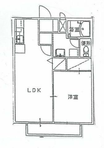 エスポワール久米(1LDK/2階)の間取り写真