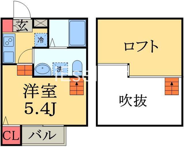 パーリッシィ稲毛(ワンルーム/1階)の間取り写真