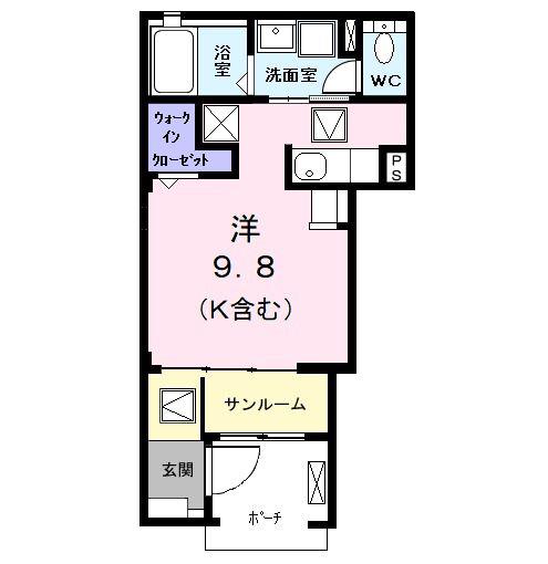 IZUMI1(ワンルーム/1階)の間取り写真