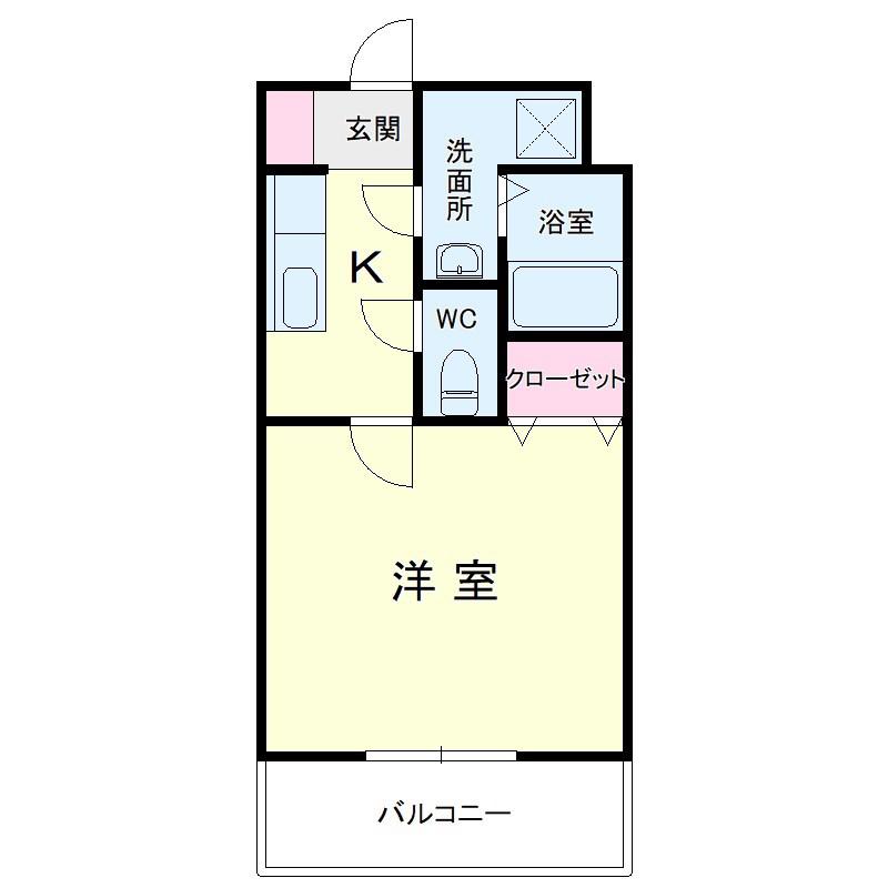 カサジュール(1K/2階)の間取り写真
