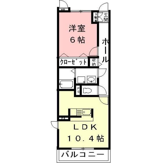 フィールド ア カラーステージ(1LDK/1階)の間取り写真