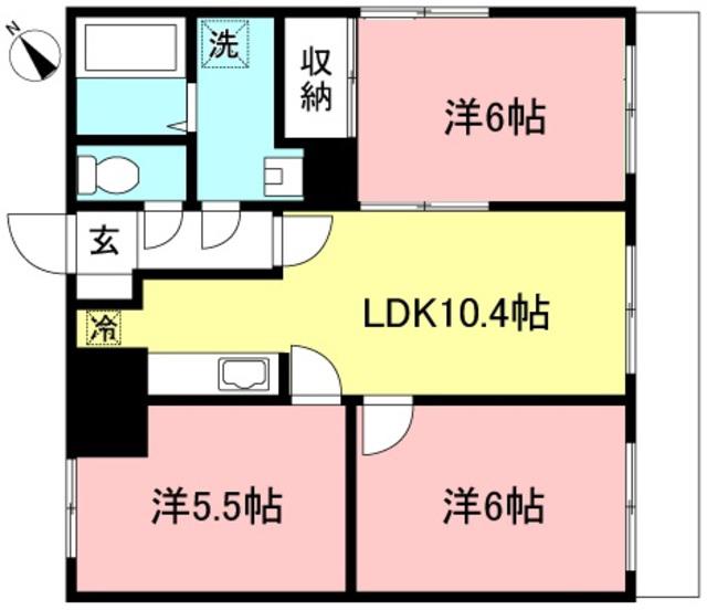 ハイツイケダ(3LDK/1階)の間取り写真