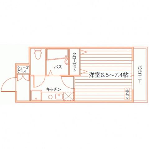 グランルージュ中野南台(1K/9階)の間取り写真