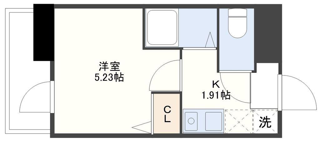 S-FORT長崎興善町(1K/3階)の間取り写真