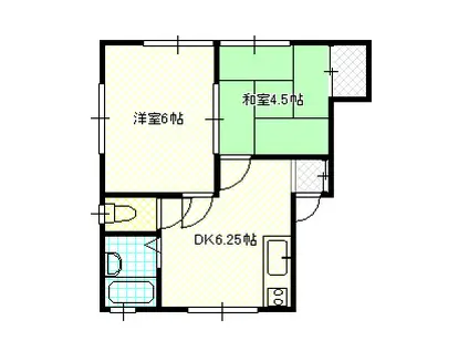 コーポKAJIURA(2DK/2階)の間取り写真