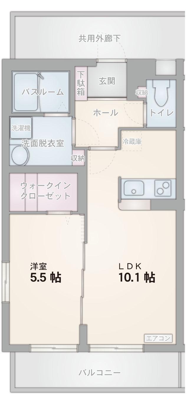セレスト(1LDK/4階)の間取り写真