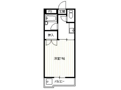 メゾンドール砥部(1K/2階)の間取り写真