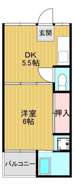 ビレッジハウス伏屋(1DK/3階)の間取り写真
