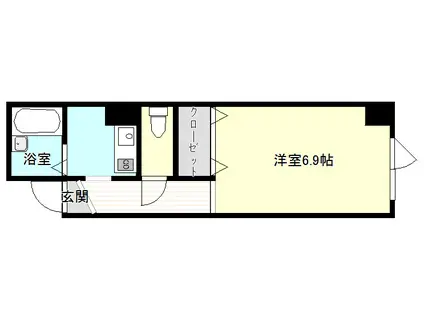 サウス・ウイング大通第一マンションマンスリータイプ(1K/2階)の間取り写真