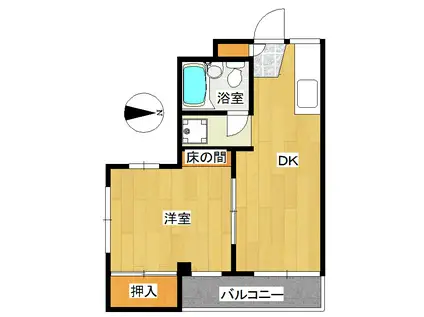 クイーンローズ(1K/3階)の間取り写真