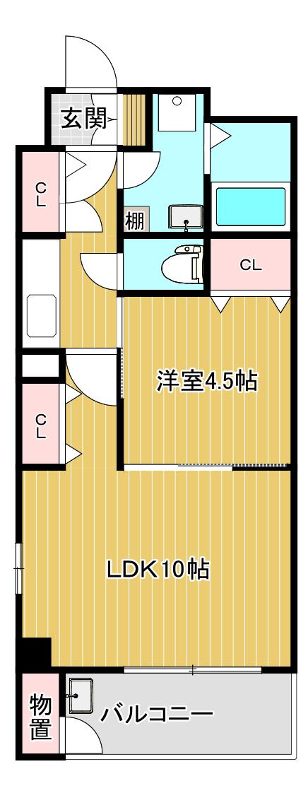 フラワーフェアリ(1LDK/3階)の間取り写真