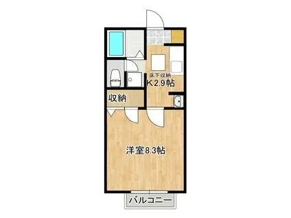 アーバンクレスト(1K/1階)の間取り写真