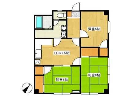 グランドソレイユA(3LDK/1階)の間取り写真