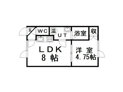 フェリス(1LDK/2階)の間取り写真