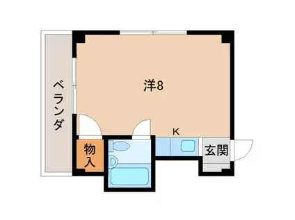 コーポホワイト有家(ワンルーム/3階)の間取り写真