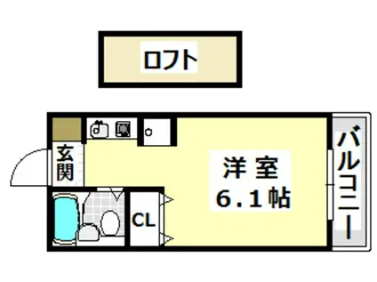 エステートピアニシケン(ワンルーム/2階)の間取り写真