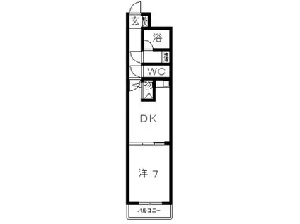 ライオンズマンション倉敷松島(1DK/2階)の間取り写真