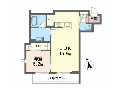 シャーメゾン成田町(1LDK/2階)の間取り写真